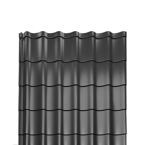 Металлочерепица Монтеррей полиэстер 0,4 RAL-7024 мокрый асфальт