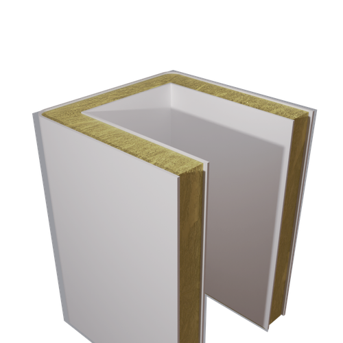 Сэндвич-панель угловая МВУ 250 мм П-образная профиль Г-образный №1 скругленный