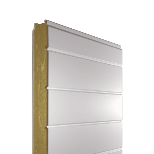 Сэндвич-панель стеновая МВУ 80 мм профиль V-образный среднелинованый