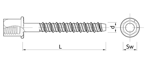 Самонарезающий анкер-винт с внутренней резьбой под шпильку, оцинкованный Rawlplug