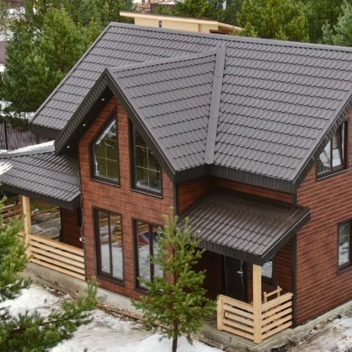 Профиль волновой Grand Line Classic 0,45 PE RR 32 темно-коричневый