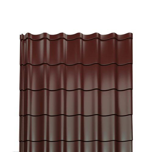 Металлочерепица Монтеррей полиэстер 0,5 RAL-3009 оксидно-красный