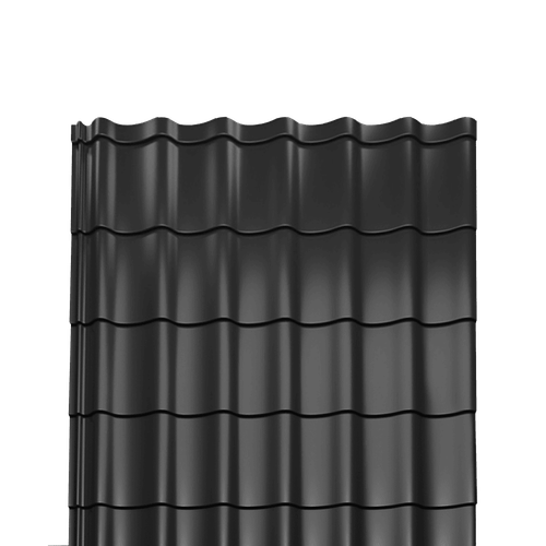 Металлочерепица Монтеррей полиэстер 0,5 RAL-7016 антрацитово-серый