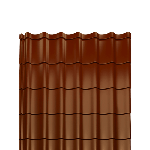 Металлочерепица Монтеррей полиэстер 0,5 RAL-8004 терракота
