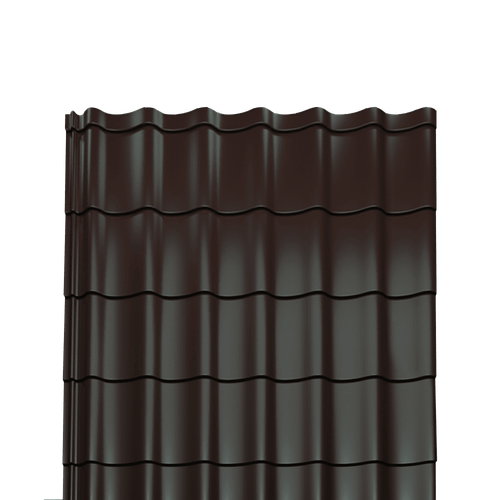 Металлочерепица Монтеррей полиэстер 0,5 RAL-RR32 темно-коричневый