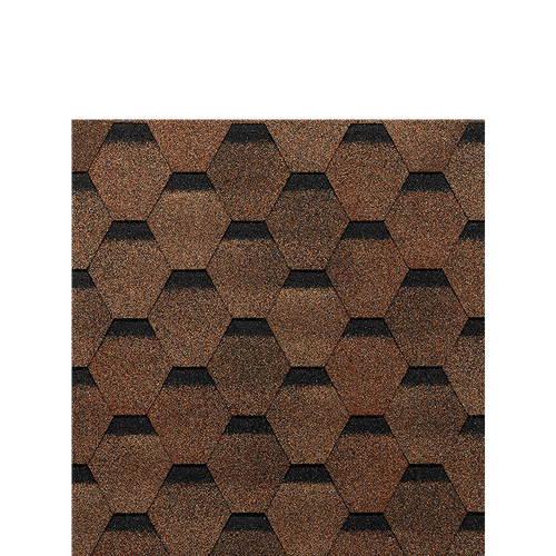 Гибкая черепица Docke EURASIA ШЕСТИГРАННИК Светло-коричневый