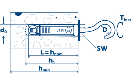 Sormat Анкер PFG c крюком‑болтом оцинкованный HBF 6