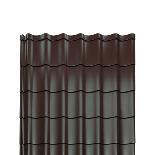 Металлочерепица Монтеррей полиэстер 0,5 RAL-8017 шоколад