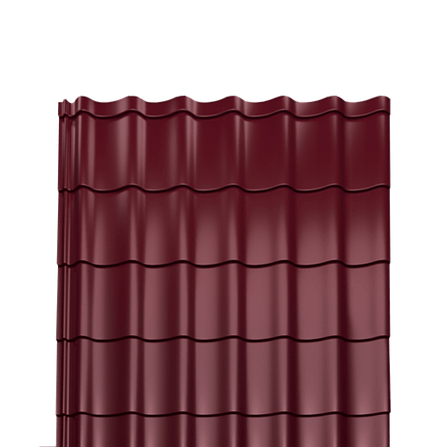 Металлочерепица Монтеррей полиэстер 0,5 RAL-3011 коричнево-красный
