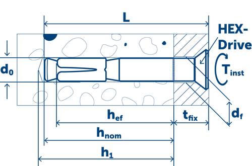 Sormat Анкер LIEBIG SK для высоких нагрузок оцинкованный M6-10/45/40