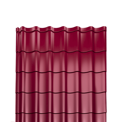 Металлочерепица Монтеррей полиэстер 0,4 RAL-3003 рубиново-красный