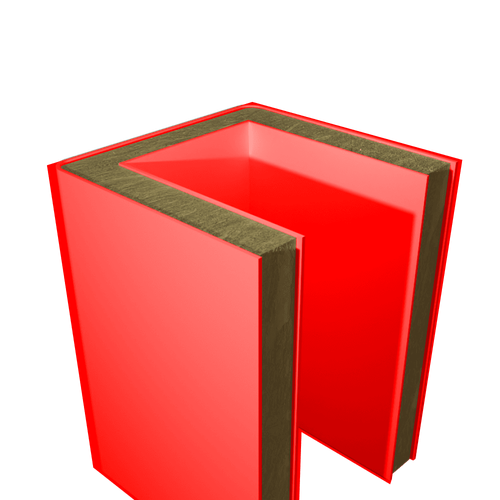 Сэндвич-панель угловая МВУ 60 мм П-образная профиль Г-образный №1 скругленный