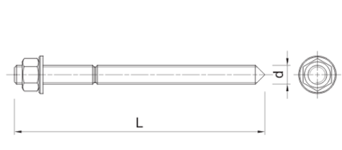 Метрическая резьбовая шпилька из нержавеющей стали класс A4, плоский наконечник Rawlplug