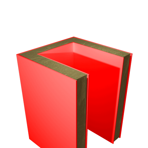 Сэндвич-панель угловая МВУ 175 мм  П-образная профиль Г-образный №2 острый